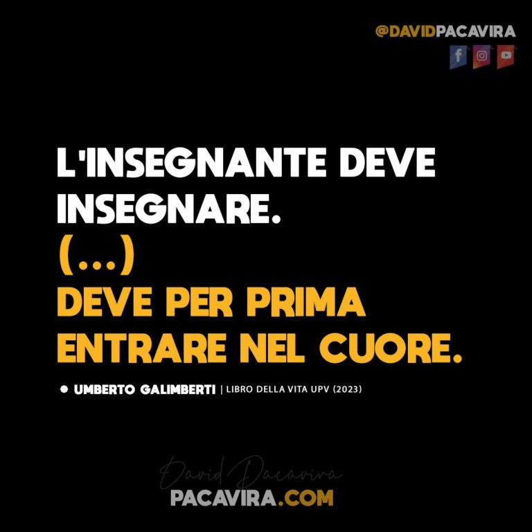 Se non apri il cuore, non apri nemmeno la testa delle persone.