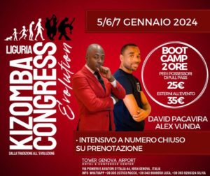 Welcome to Liguria Kizomba Congress - Bootcamp con David Pacavira ed Alex Vunda Vivremo: Kizomba, Semba, Tarraxinha, Kuduro e Storia